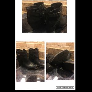 Black leather Kork boots